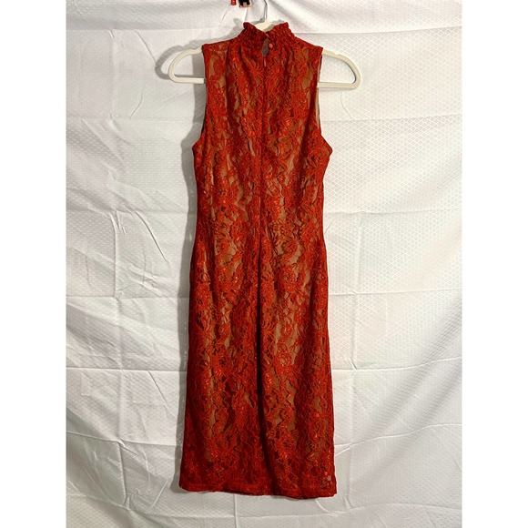 NWT Midi Orange Laced lined Dress from New York Inc, in Women size small - Picture 5 of 6